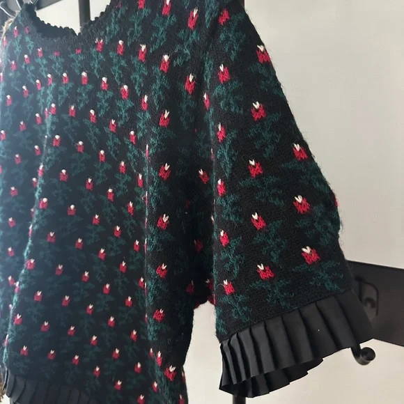 Vintage 80's Susan Bristol Embroidered Floral Wool Sweater - Picture 4 of 11